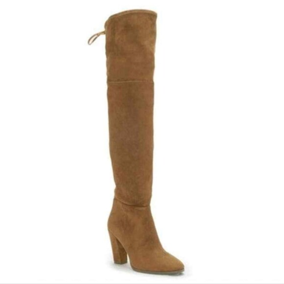 Vince Camuto Shoes - Vince Camuto Tapley Cognac Microsuede Over The Knee Heeled Boots, 7.5